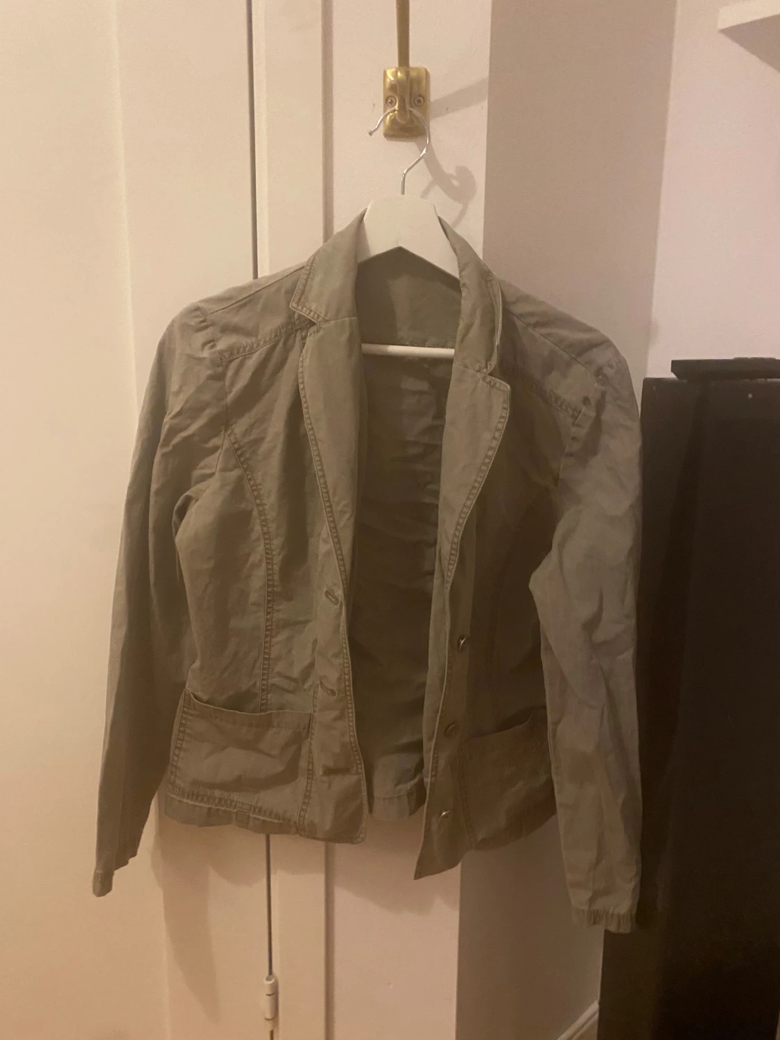 Olivgrön jeansjacka - 1