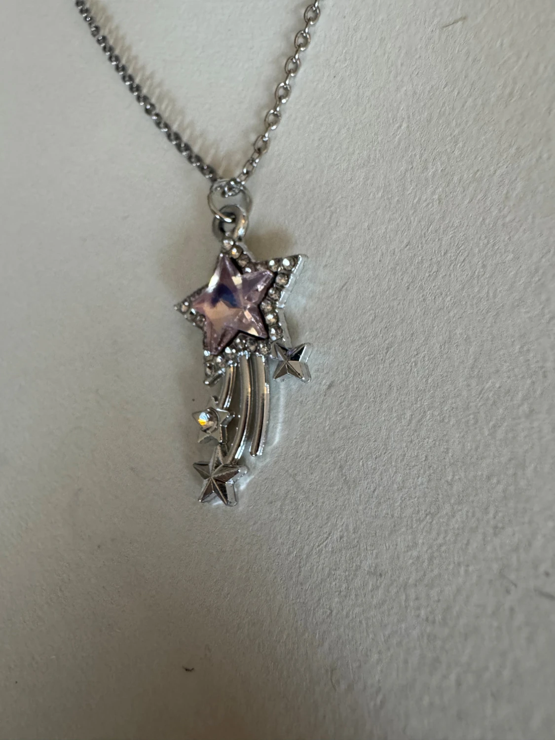 Silverhalsband stjärnfall ljusrosa - 2