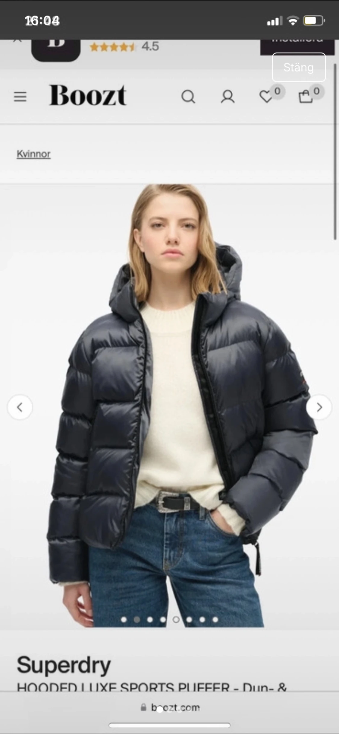 Svart pufferjacka från Superdry