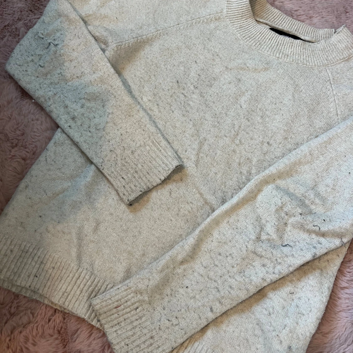 Beige stickad tröja - 1