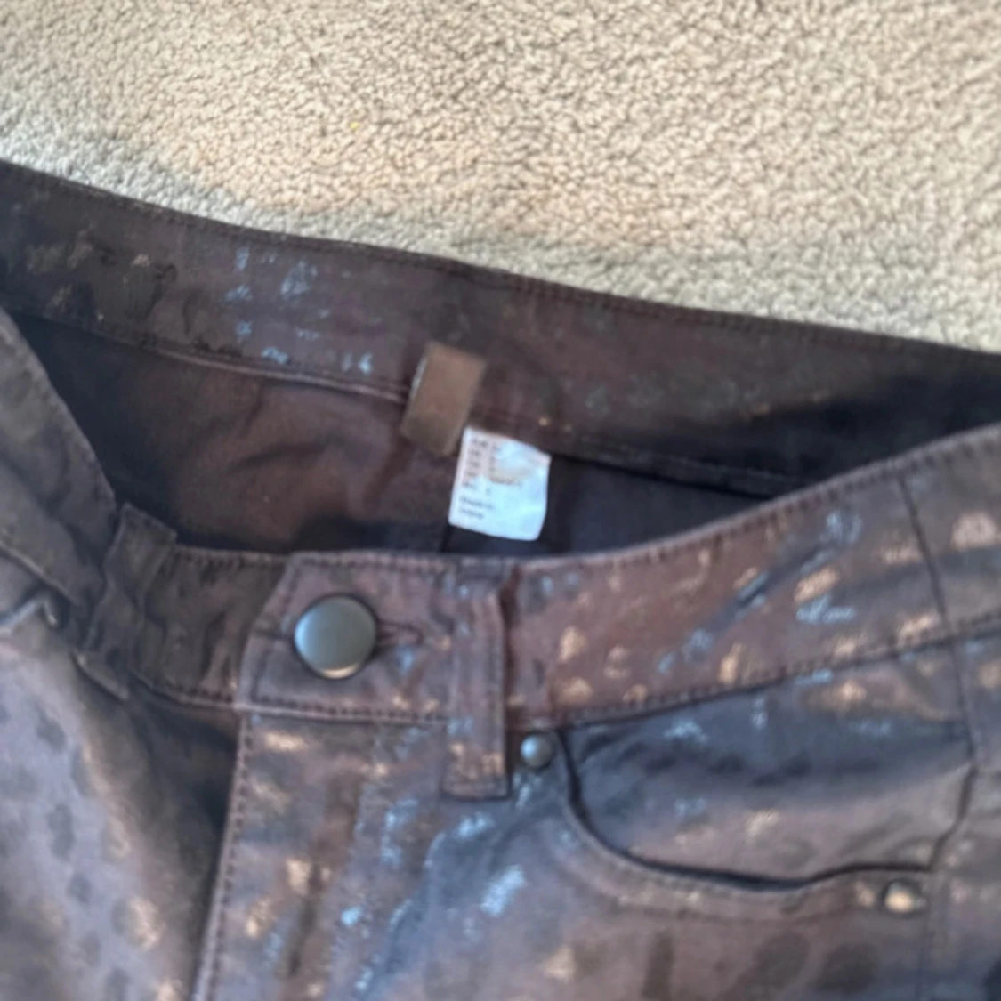 Svarta skinny jeans med leopardmönster - 3