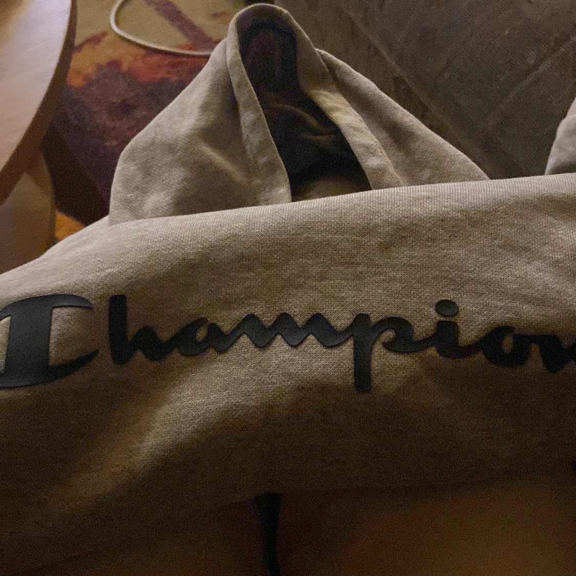 Grå Champion hoodie med huva - 3