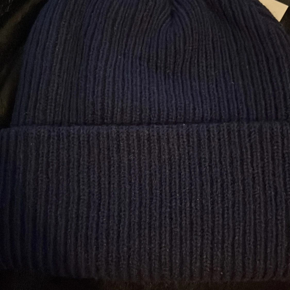 Mörkblå ribbstickad mössa Moncler - 3