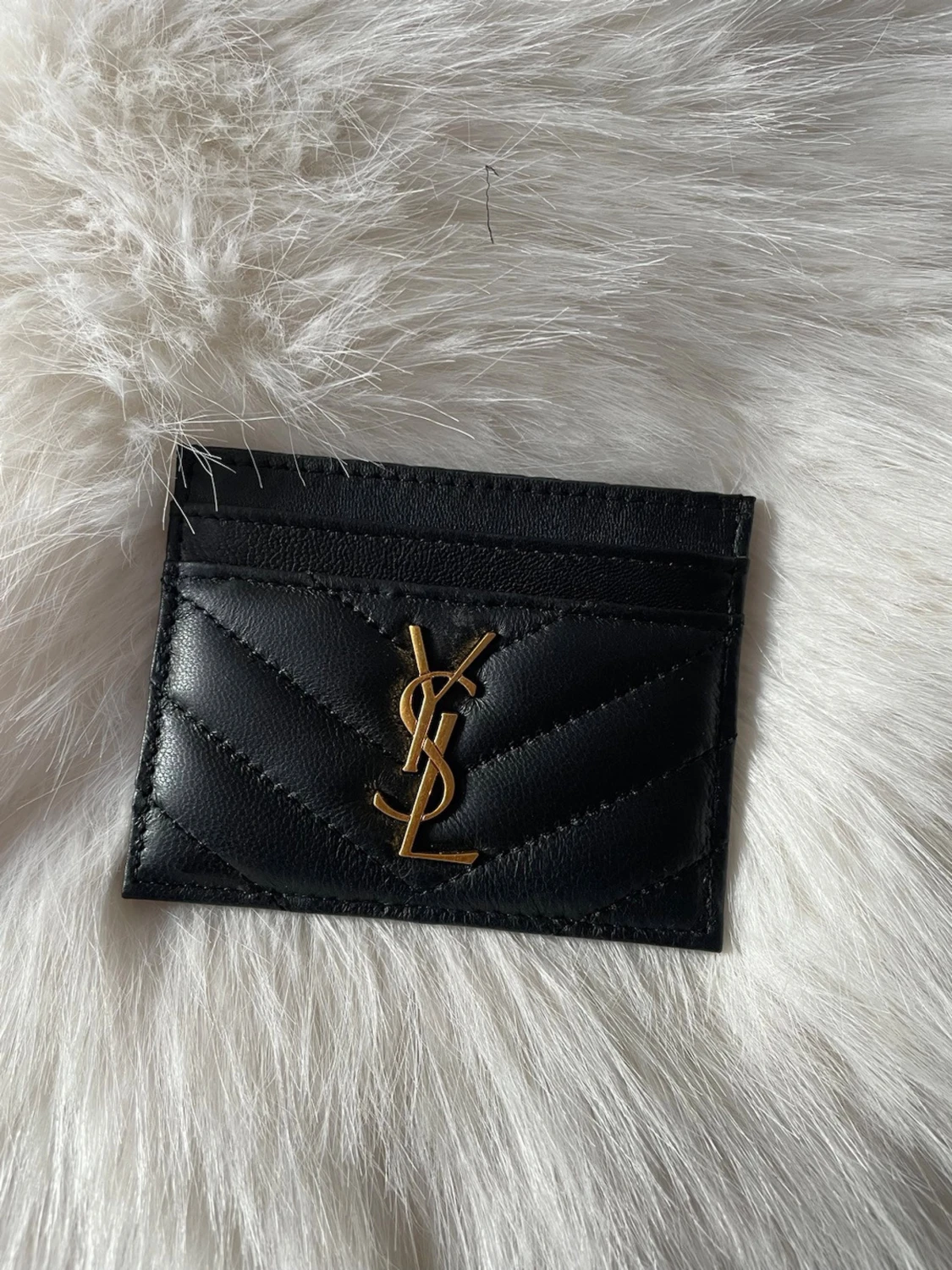 Svart quiltad plånbok i skinn - 2