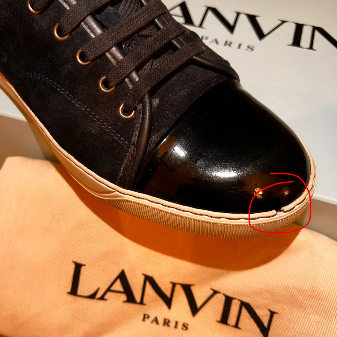 Svarta sneakers från Lanvin med lackad tå - 3