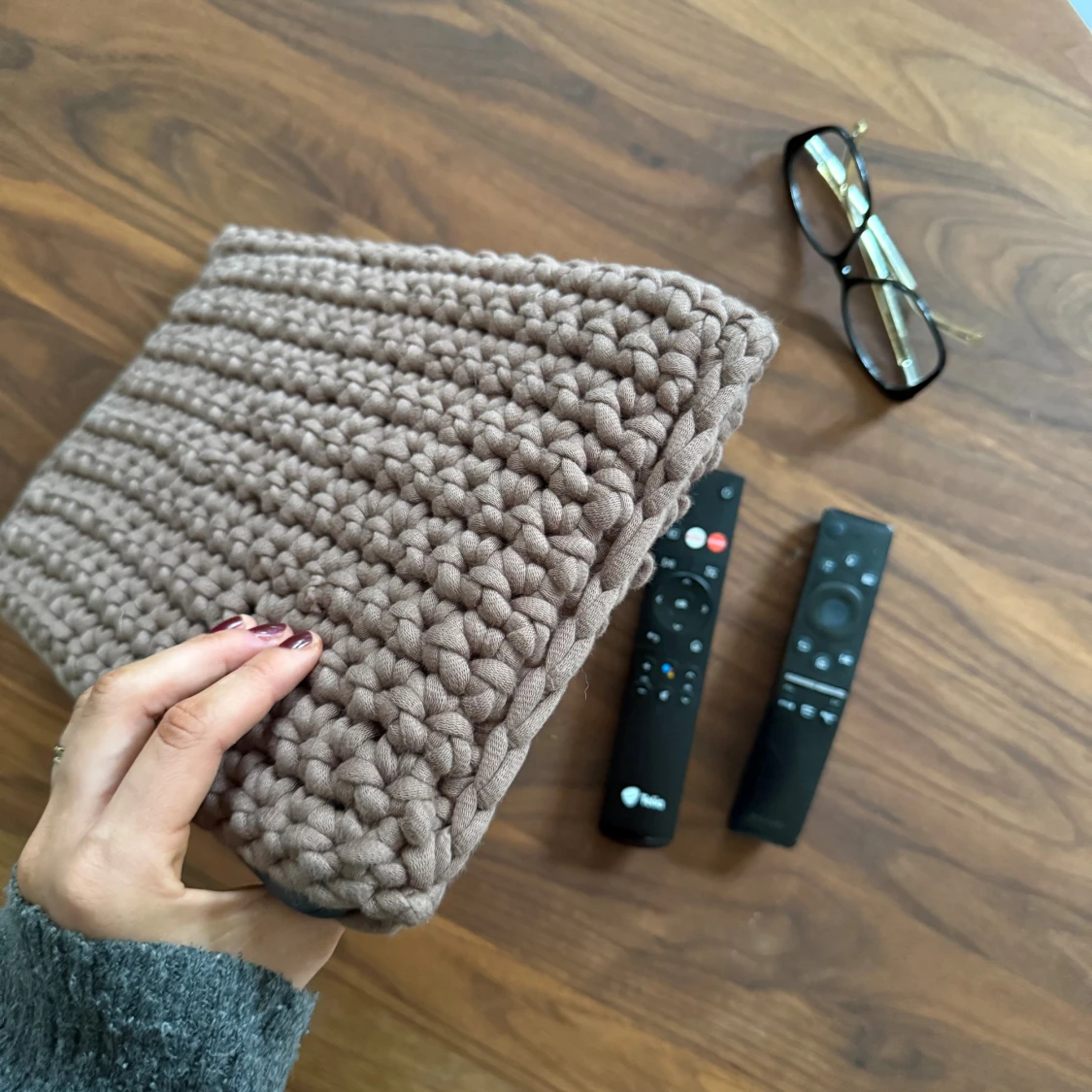 Brun virkad datorväska - 3