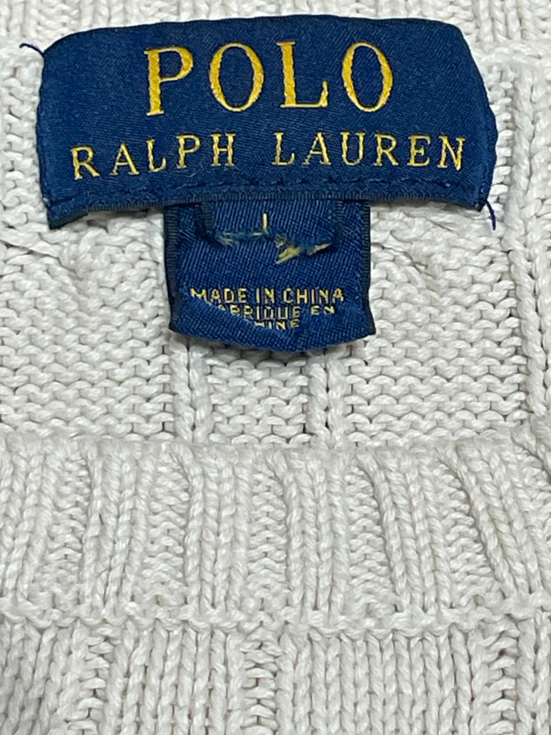 Vit kabelstickad tröja från Polo Ralph Lauren - 4
