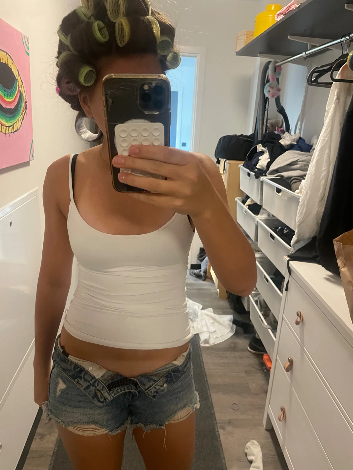 blå jeansshorts - 1