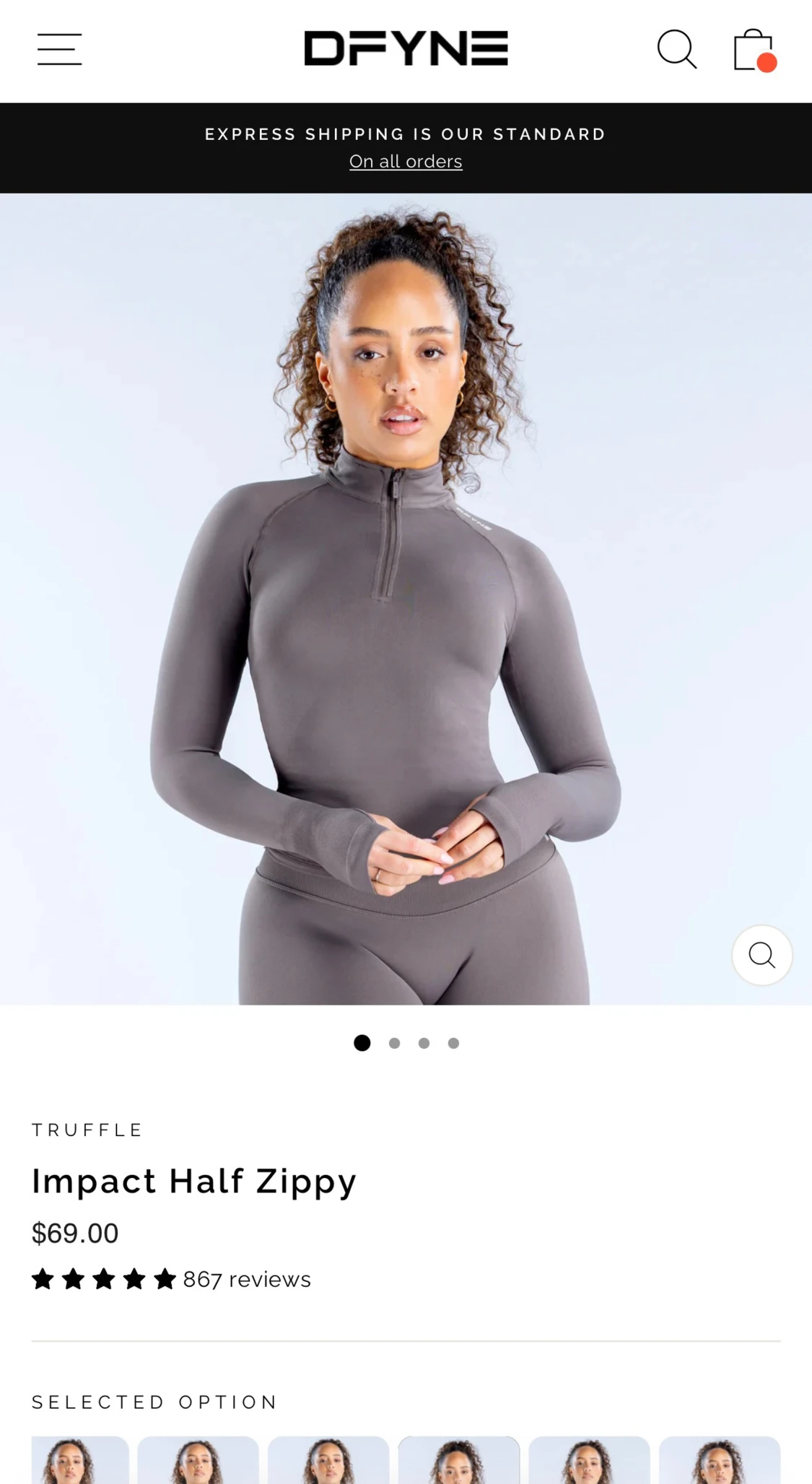 Brun Half Zip träningstopp från DFYNE