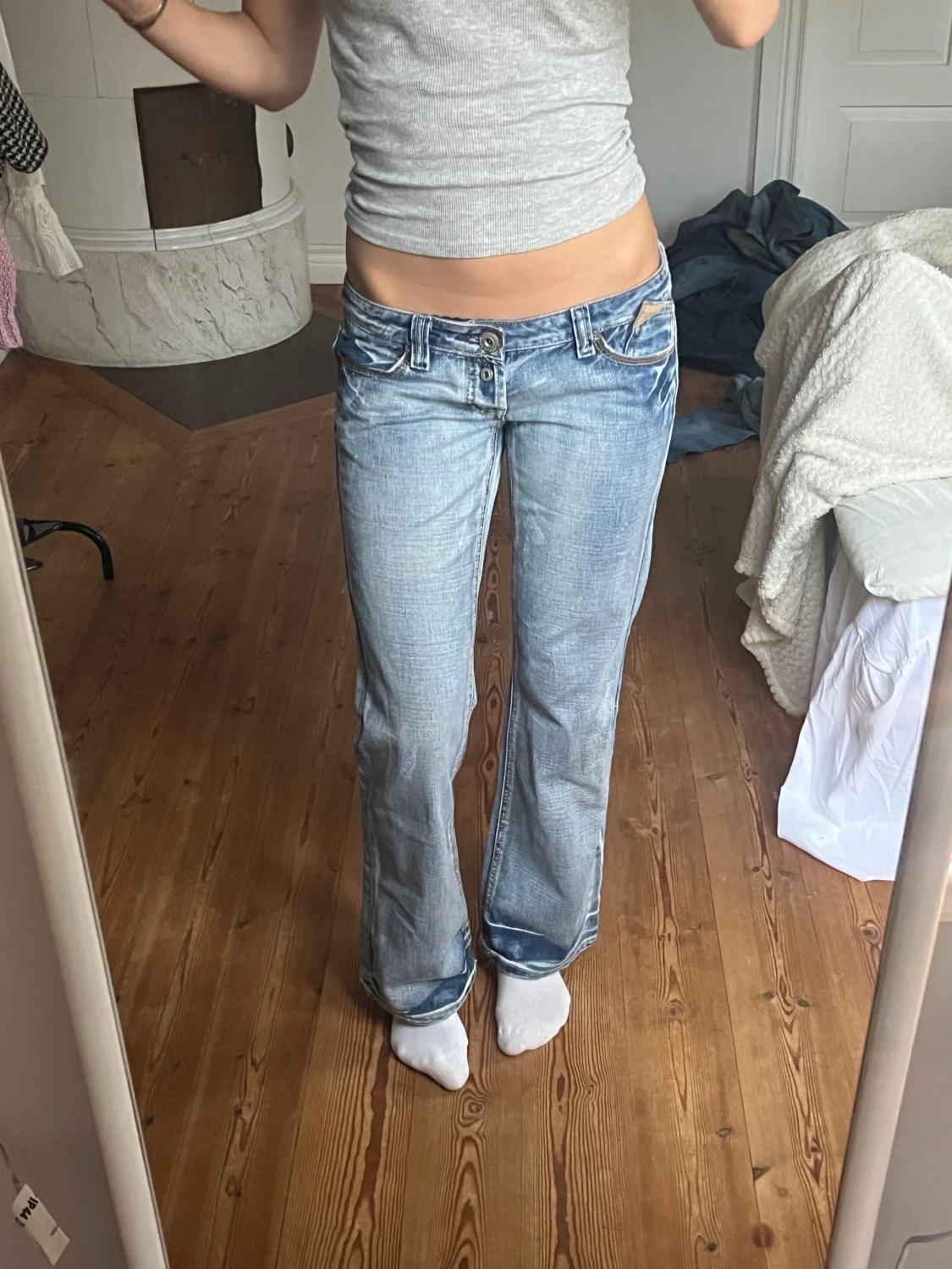 Lågmidjade vintage jeans  - 3