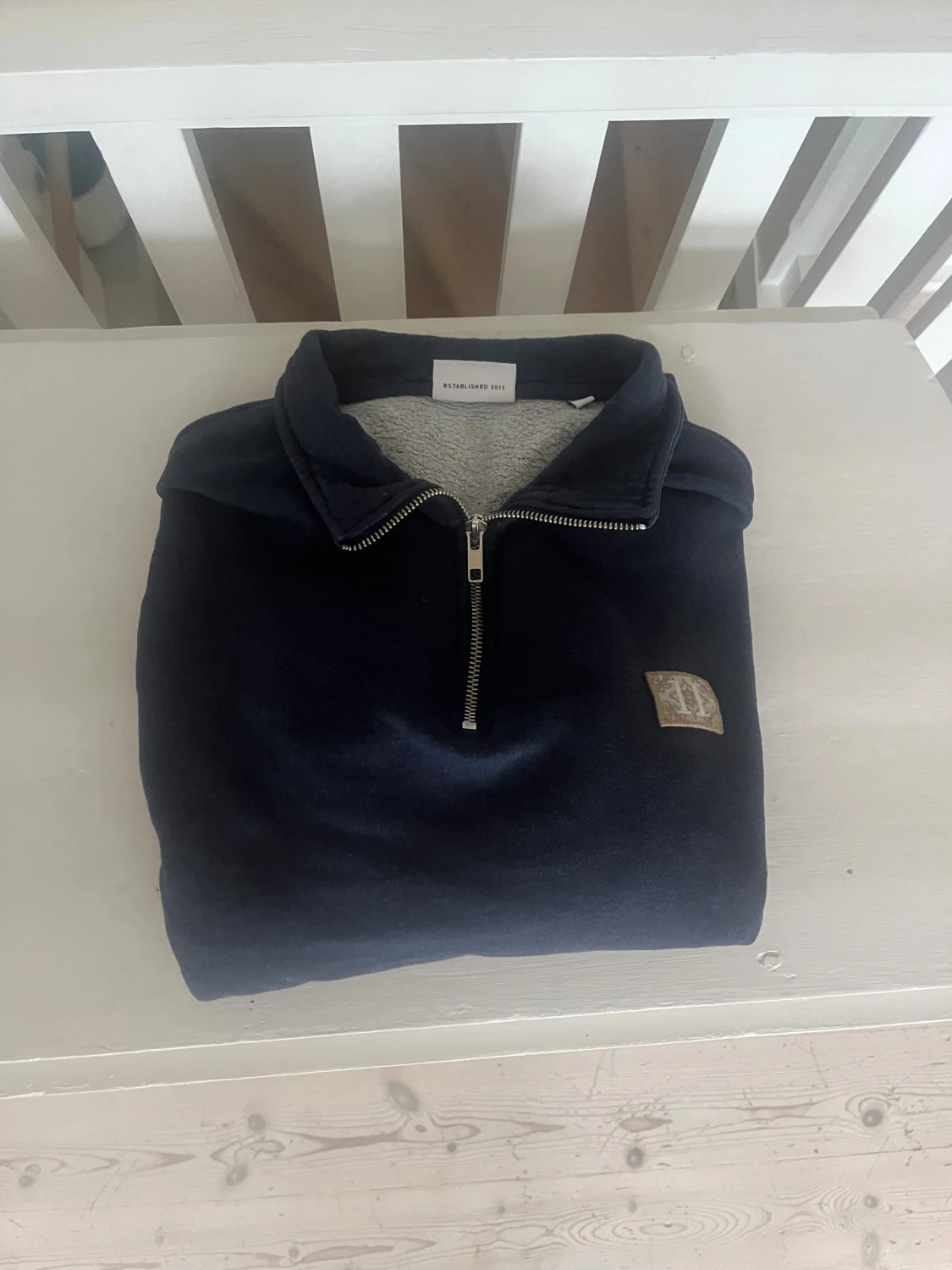 Marinblå half zip fleece Les Deux