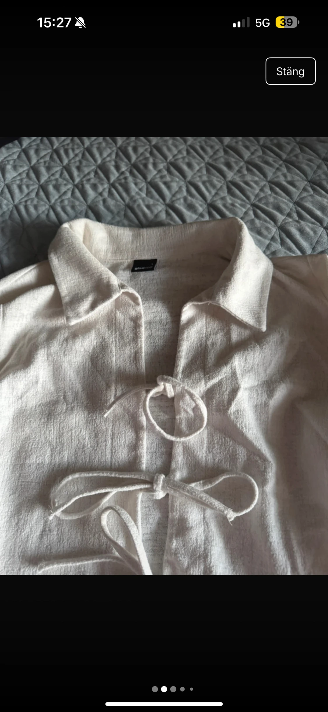 Vit knyt-skjorta med snören - 1