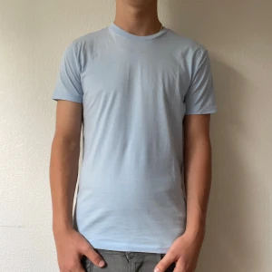 Ljusblå t-shirt från Polo Ralph Lauren - Säljer en stilren ljusblå t-shirt från Polo Ralph Lauren. T-shirten är i mjuk bomull, har rund hals och klassisk passform. Perfekt för dig som gillar enkel och clean stil. Diskret broderad logga nertill på framsidan. Har lite defekter så jag bedömer det som bra skick! Modellen på bilden är 176cm