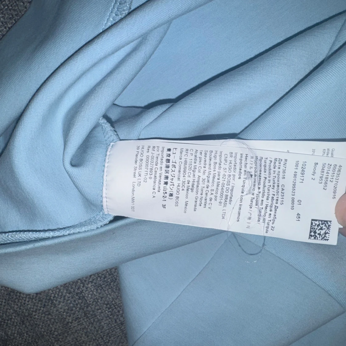 Ljusblå Hugo boss hoodie (Soody2) - 4