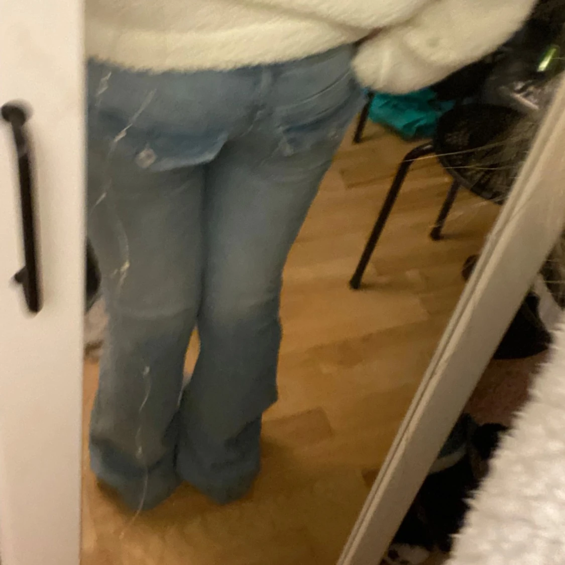 Ljusblå lågmidjade bootcut jeans - 3