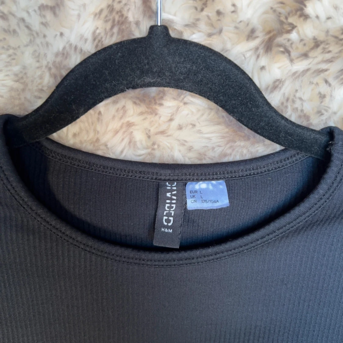 Svart croppad långärmad topp H&M - 1