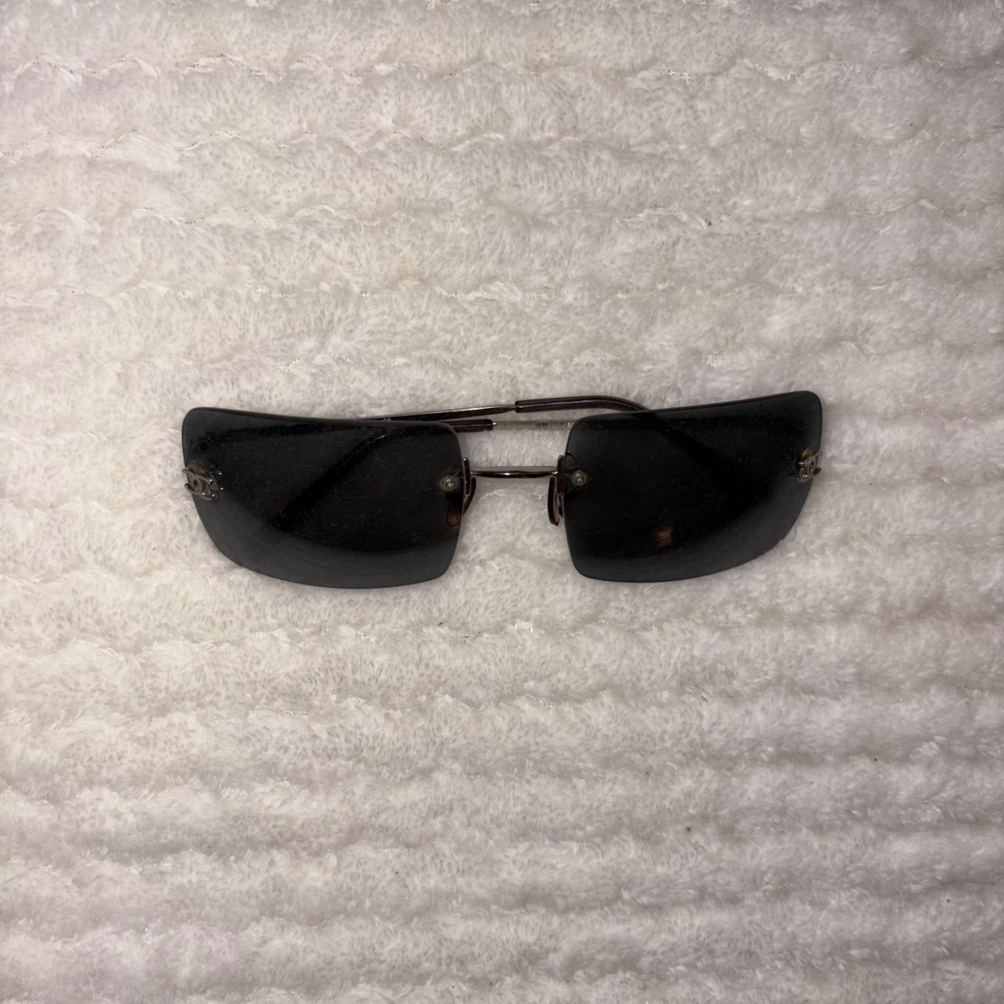 Svarta dubbel C solglasögon rektangulära