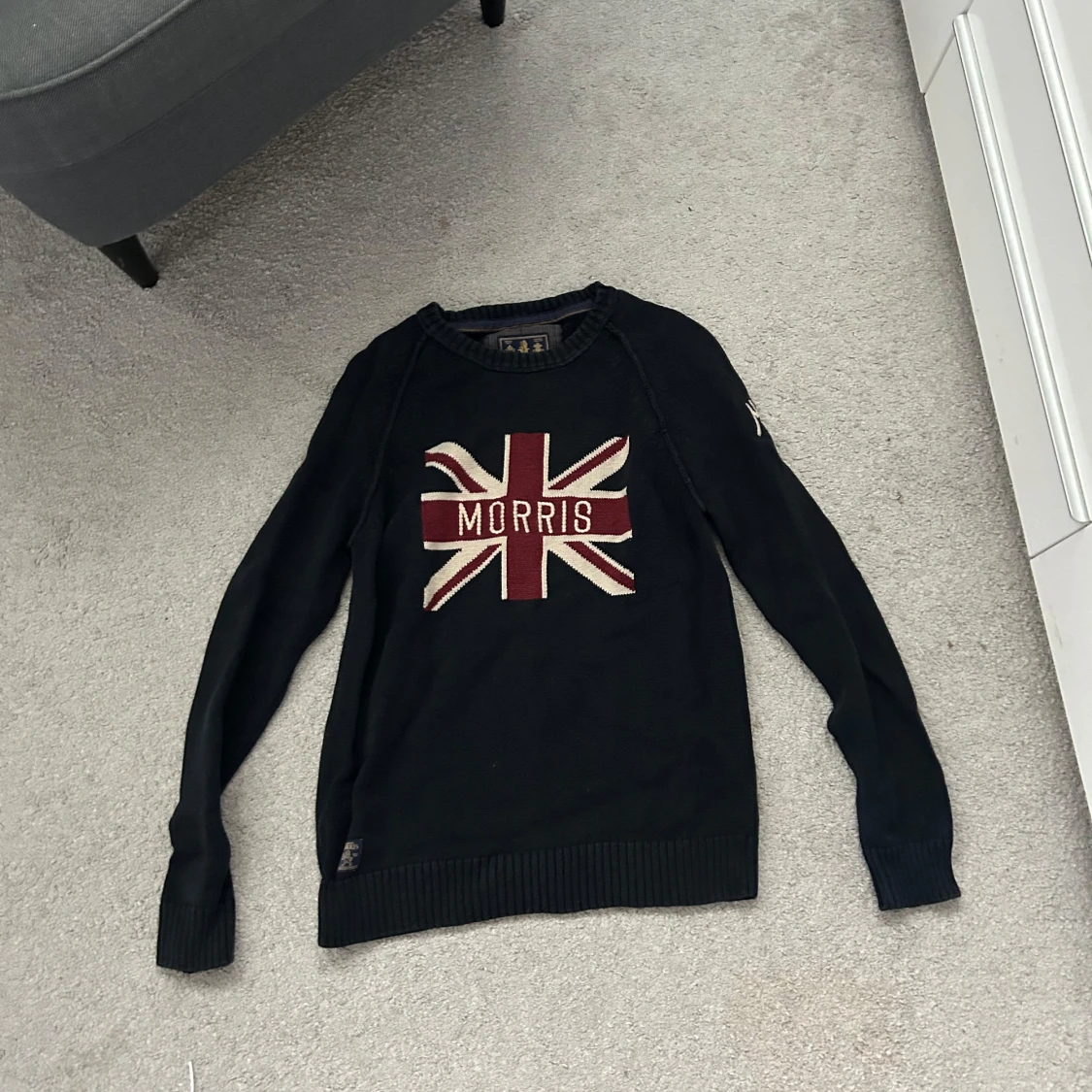 Svart stickad tröja Morris Union Jack