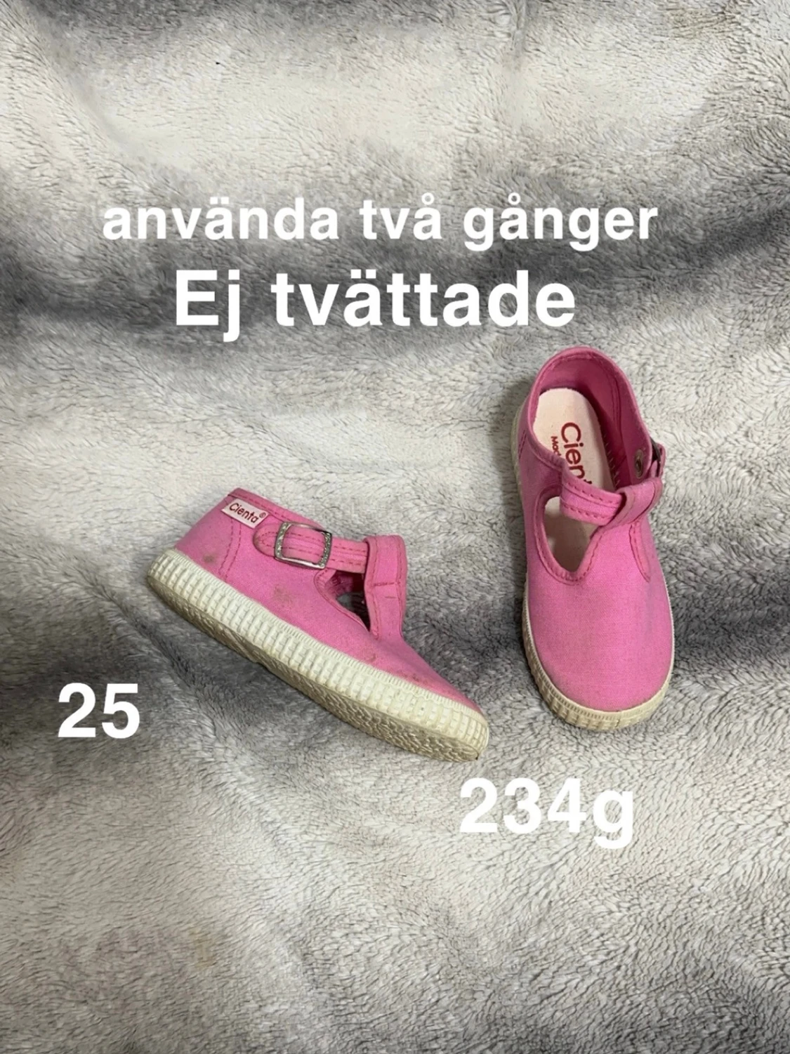 Rosa tygskor från Cienta, storlek 25