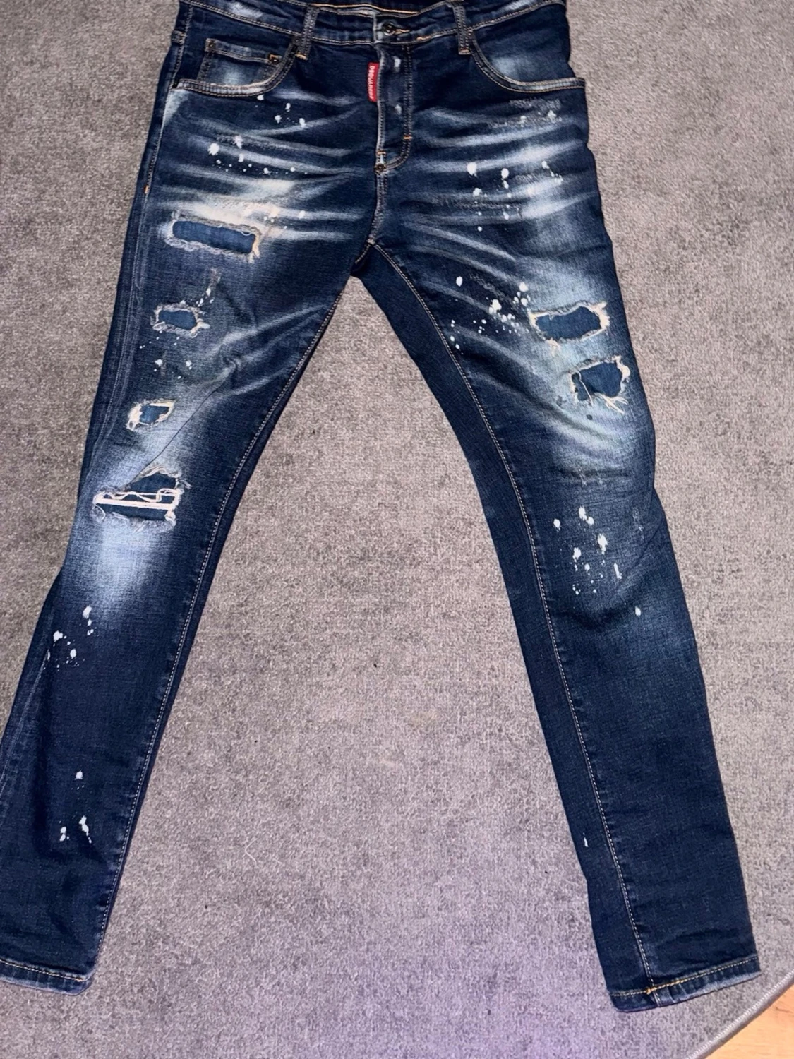 Dsquared2 blå skinny jeans med slitningar - 3