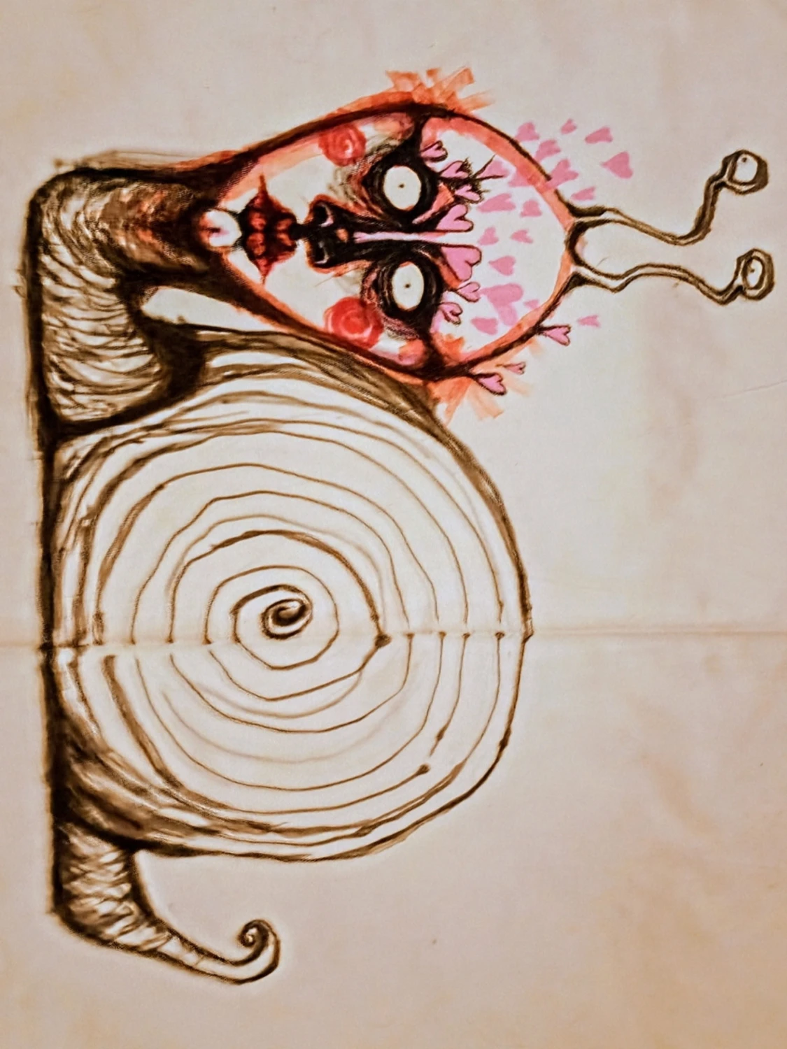 Handmålad duk med snigelmotiv - 7