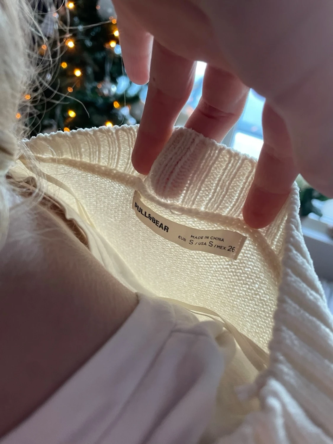 Vit stickad tröja från Pull&Bear - 3