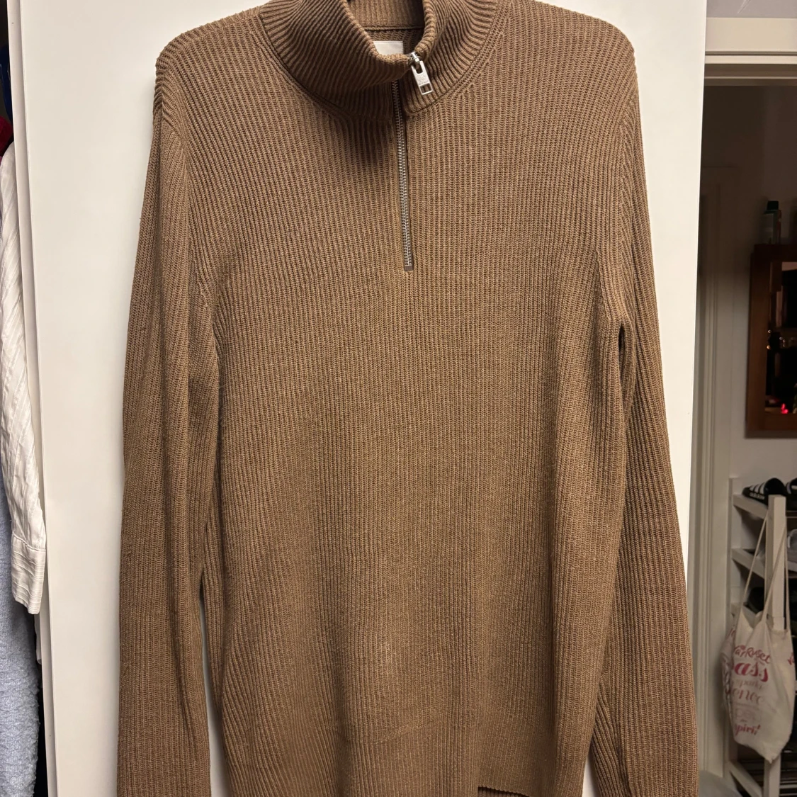 Brun ribbad half zip tröja Jack & Jones - 2