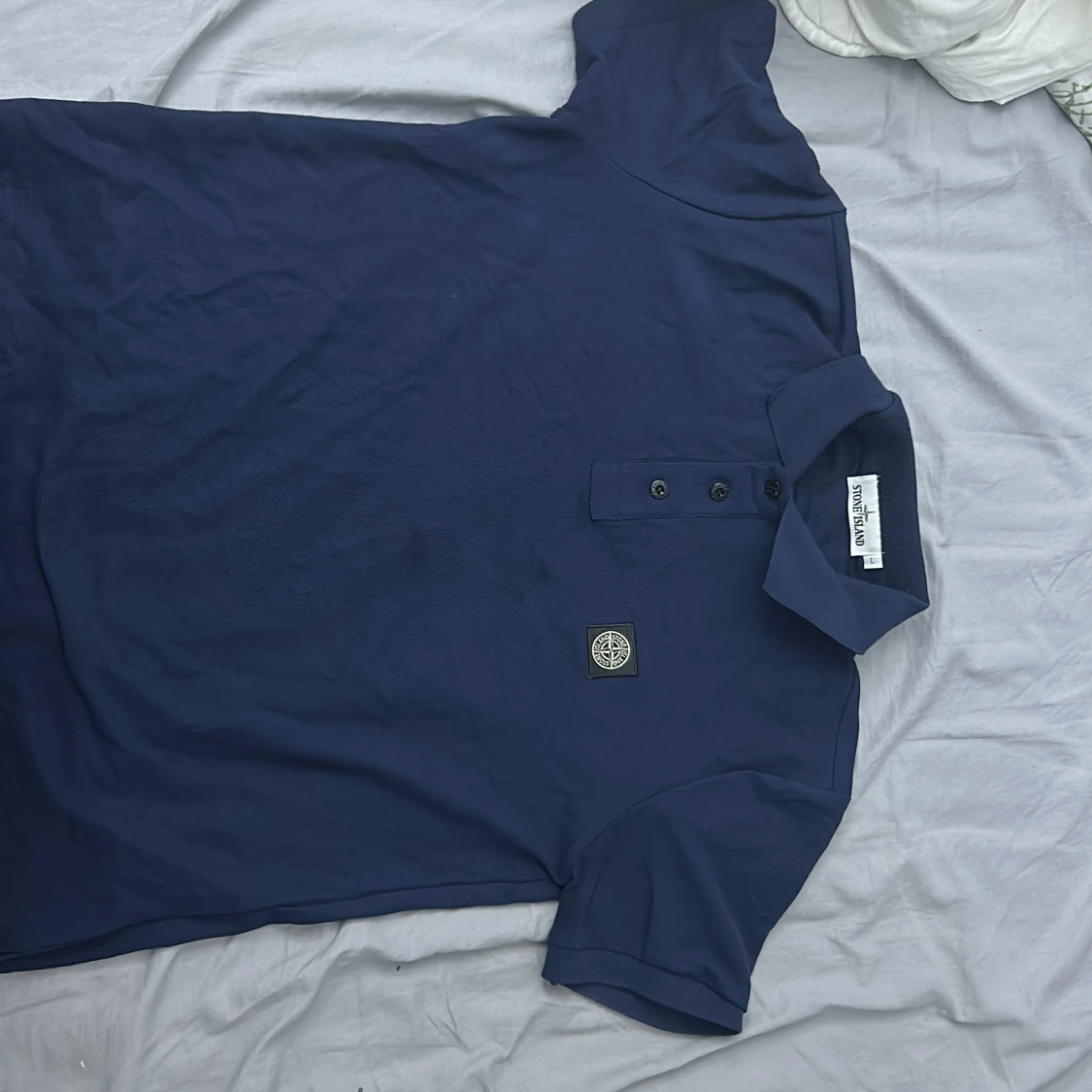 Marinblå Stone Island piké t-shirt - 2