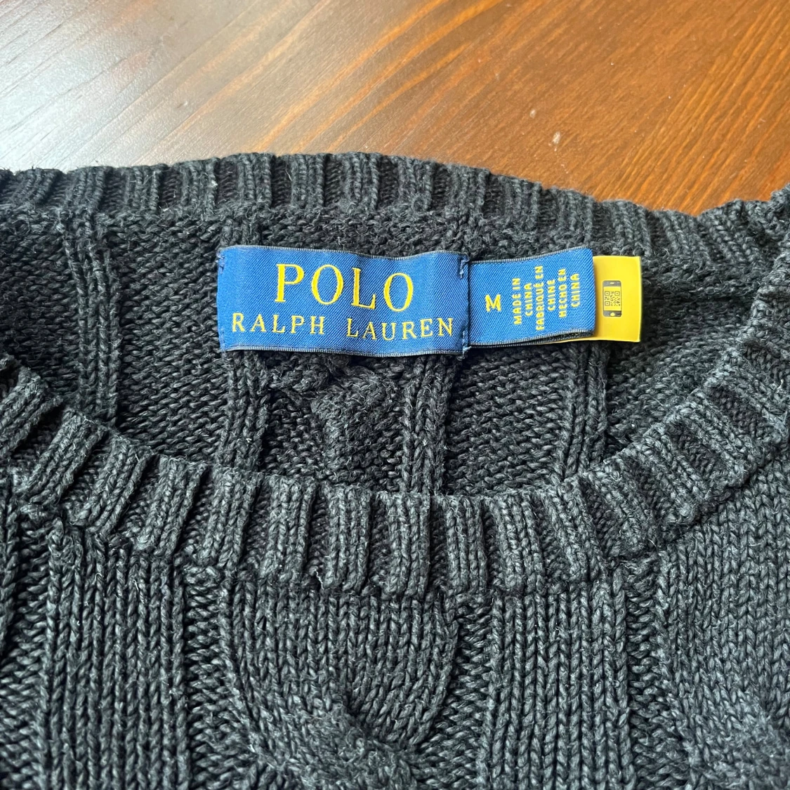 Svart kabelstickad Ralph lauren tröja  - 2