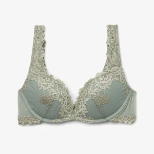 Intimissimi bh - Supersnygg bh i dämpad grön nyans med vackra blommiga spetsdetaljer. Axelbanden och kanterna är täckta av spets som ger en romantisk vibe. 