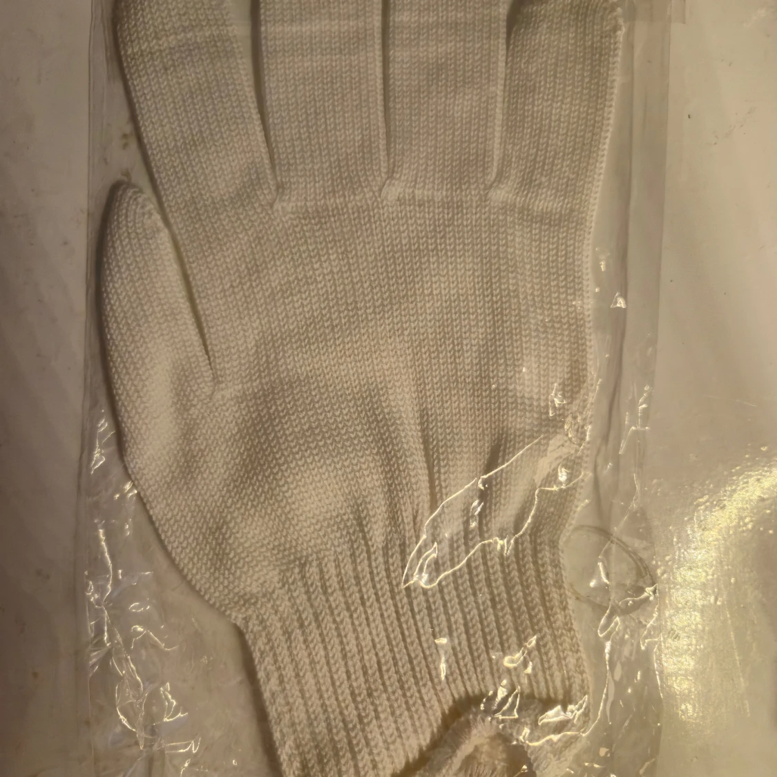 Vit stickade handske unisex