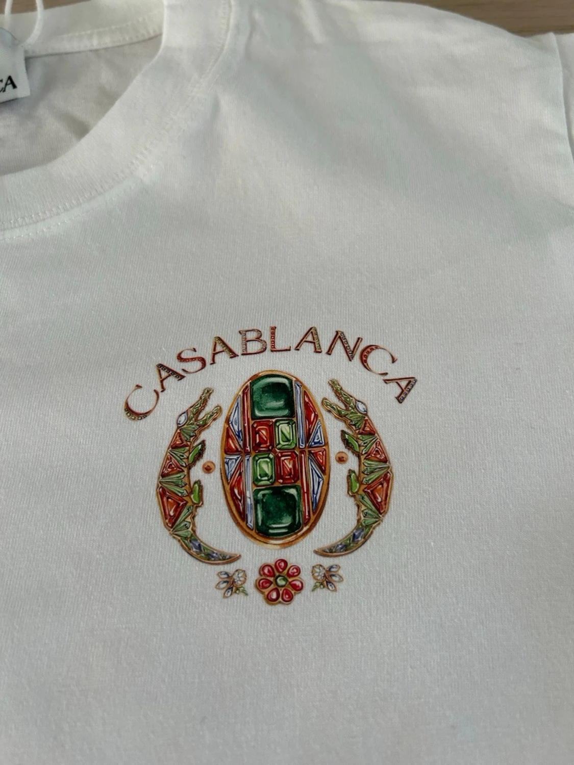 Vit Casablanca t-shirt med tryck - 2