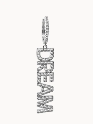 STATEMENT HOOP ÖRHÄNGEN - DREAM - Säljer 1st statement örhänge i silverfärg med ordet DREAM i stora bokstäver. ❤️