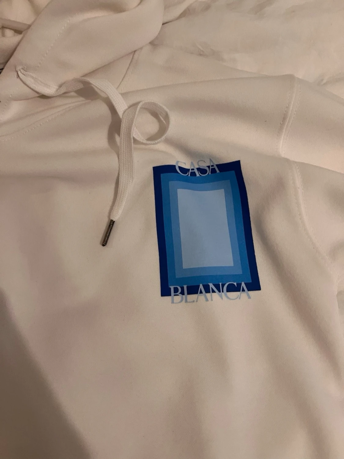 Vit hoodie med blått tryck från Casablanca - 3