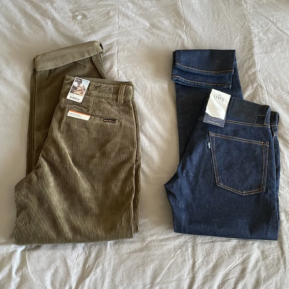 Nudie Jeans Lazy Leo Cord Olive W31 L34 + Levi’s Made&Crafted 502 Tapered jeans W31 L34  Brand new, never used. Not my taste. Smooth trades only, please.. Jeans & Byxor.
