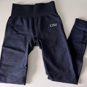 Träningstights ICANIWILL  - Mörkblå träningstights från ICANIWILL ”Queen mesh tights navy melage”. Använda fåtal gånger. 