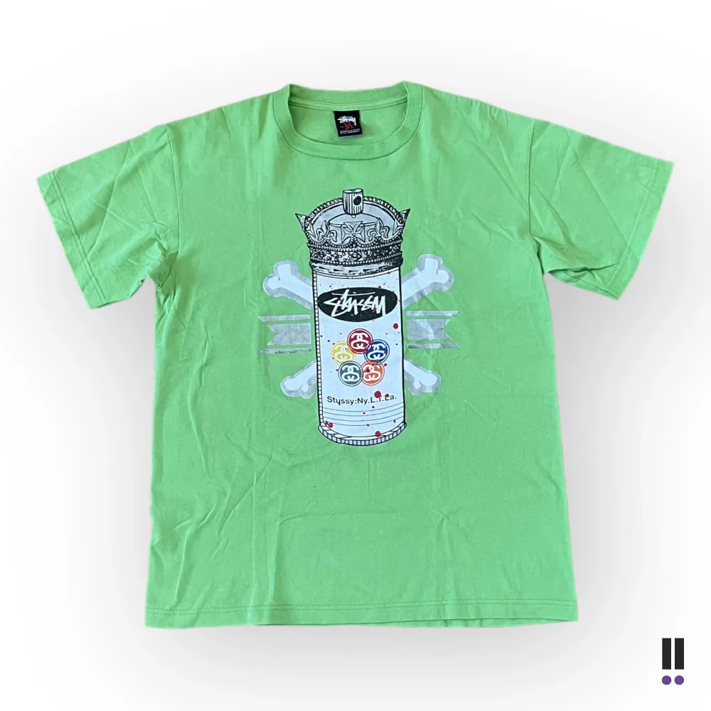grön stussy tee i storlek M 💜pit to pit, 50cm💜100% cotton. T-shirts.