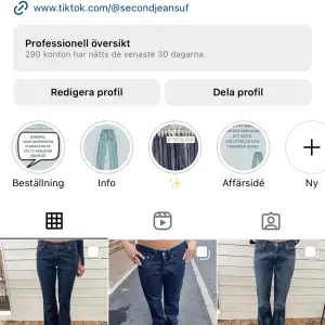 Hej! Vi är ett UF-företag som säljer secondhand jeans. Här är jeans från vårt första dropp. För att köpa jeansen gå antingen in på vår instagram @secondjeansuf eller på Plick-kontot @alexandrak🥰 följ gärna även vår TikTok @secondjeansuf