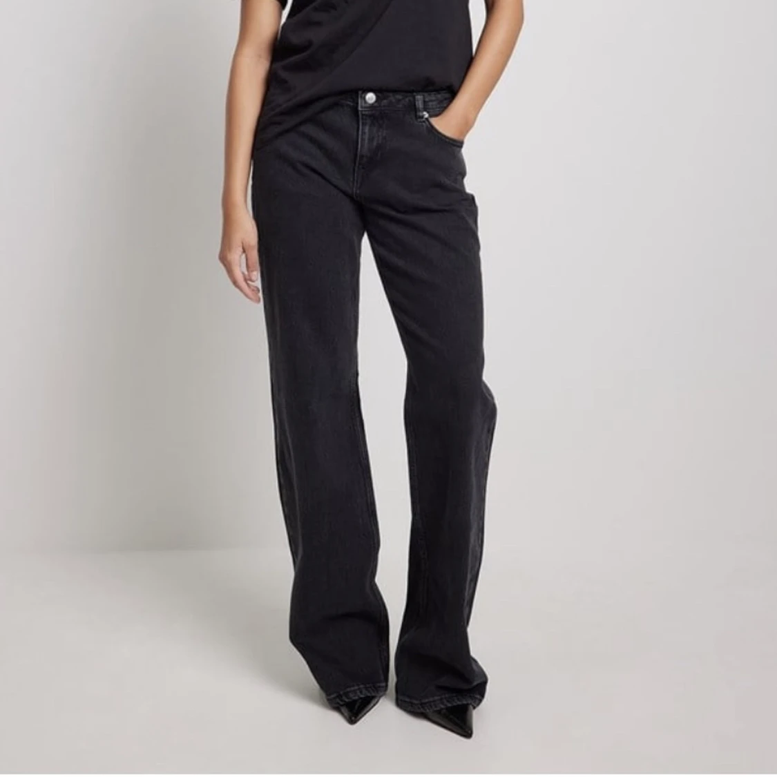 Lågmidjade svarta jeans  - 91