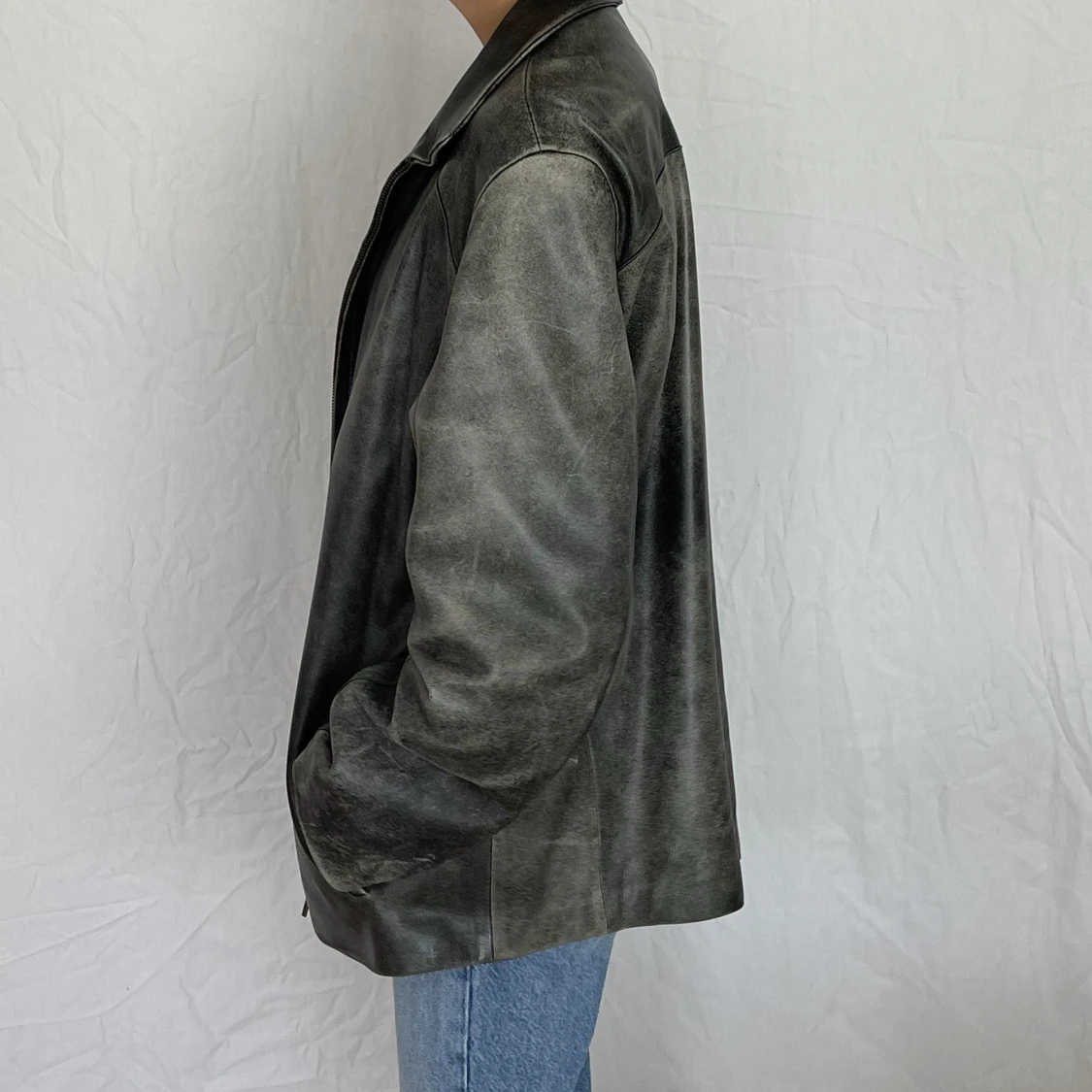 Oversize skinnjacka - 91