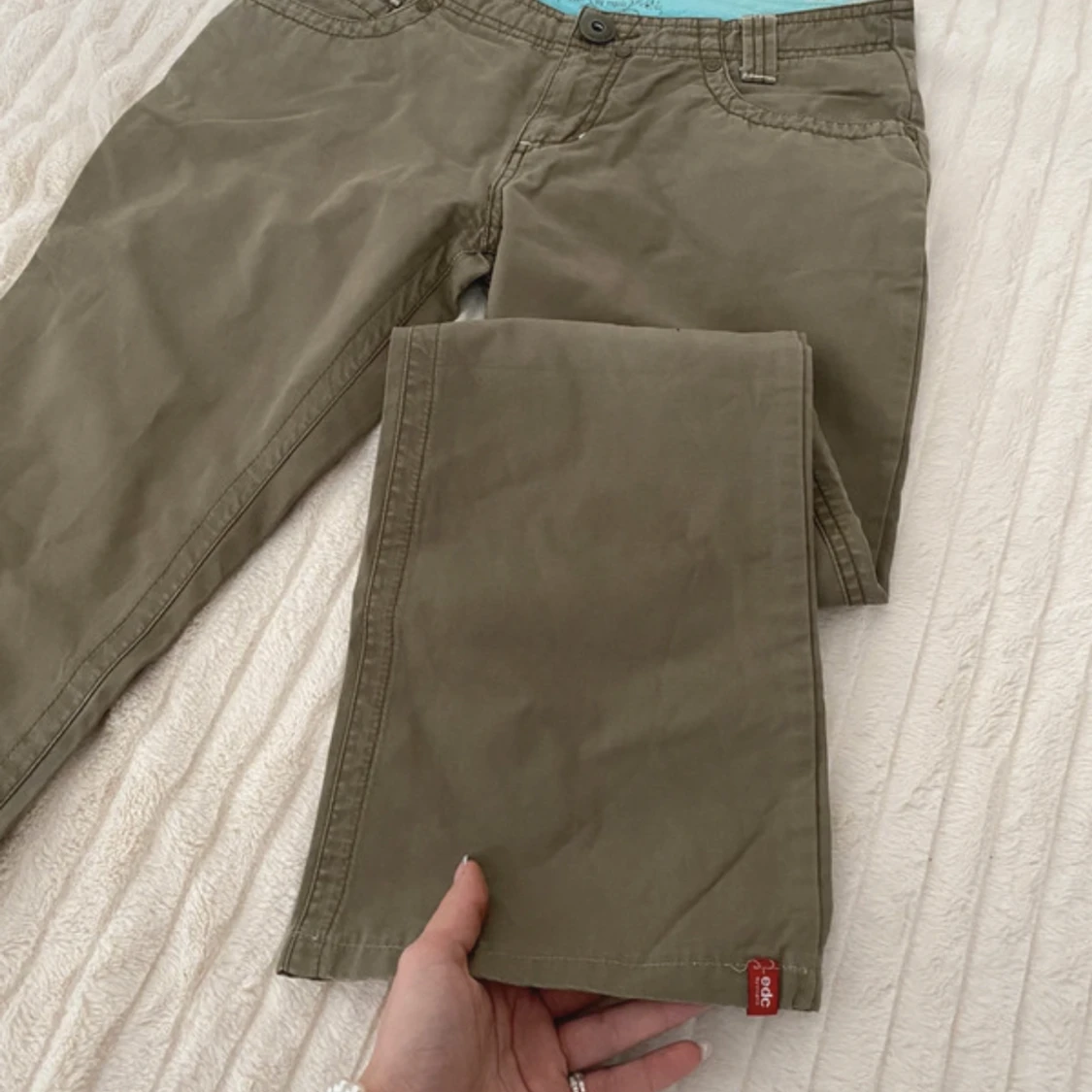 Gröna lågmidjade byxor - 91