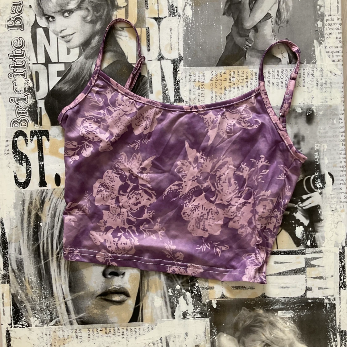 Lila blommig ”y2k” top