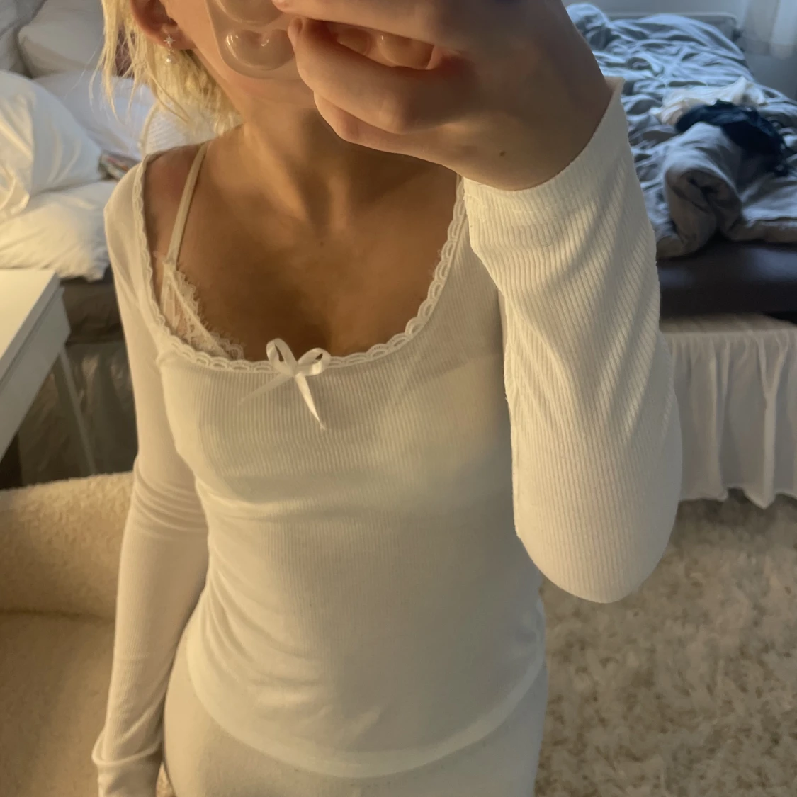 Långärmad vita tröja  - 90