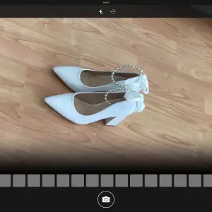 White high heels shoes. Used only once