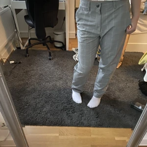 Rutiga kostymbyxor - Säljer dessa JÄTTESNYGGA kostymbyxorna ifrån Zara. De är i superfint skick! Jag är var lite osäker på om jag ville sälja de men jag använder de inte. De är i storlek 38 och blir därför lågmidjade på mig❤️