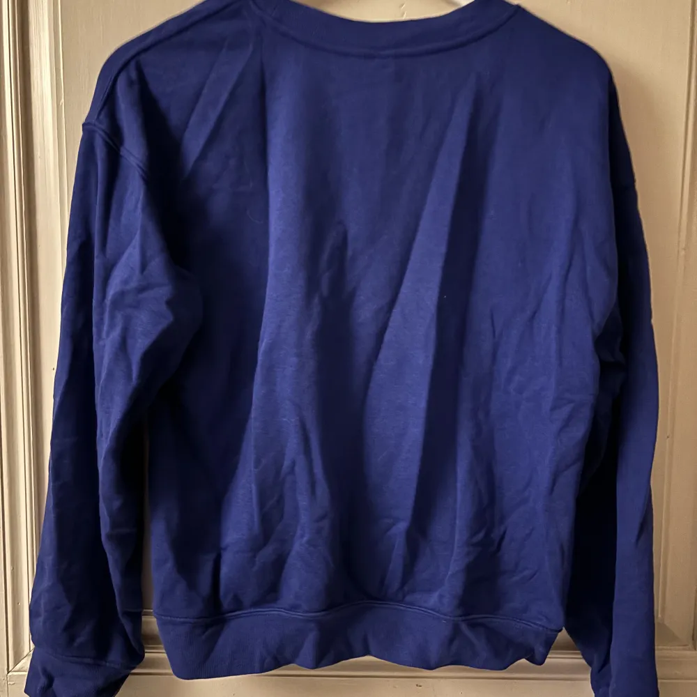 En blå hoodie utan luva från H&M. Fint skicka och inga tecken på användning. Märke med snobben 💕. Hoodies.