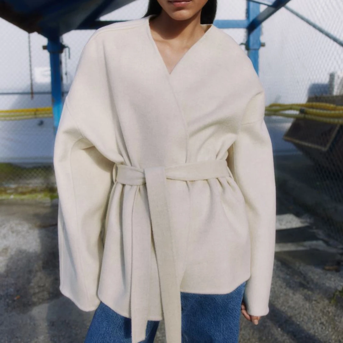 100% ull beige Hm h&m premium jacka kappa strl S Small - 91