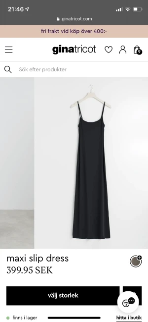 Gina tricot maxi slip dress - Säljer min klänning ifrån gina som är het ny endas använd en gång. Den är lite för lång för mig och därav så vill jag sälja den för får ingen användning av den☺️