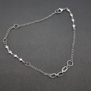 Handgjort halsband  - Material-kedja-100% rostfritt stål. Nickel fri. Längd: 41cm.