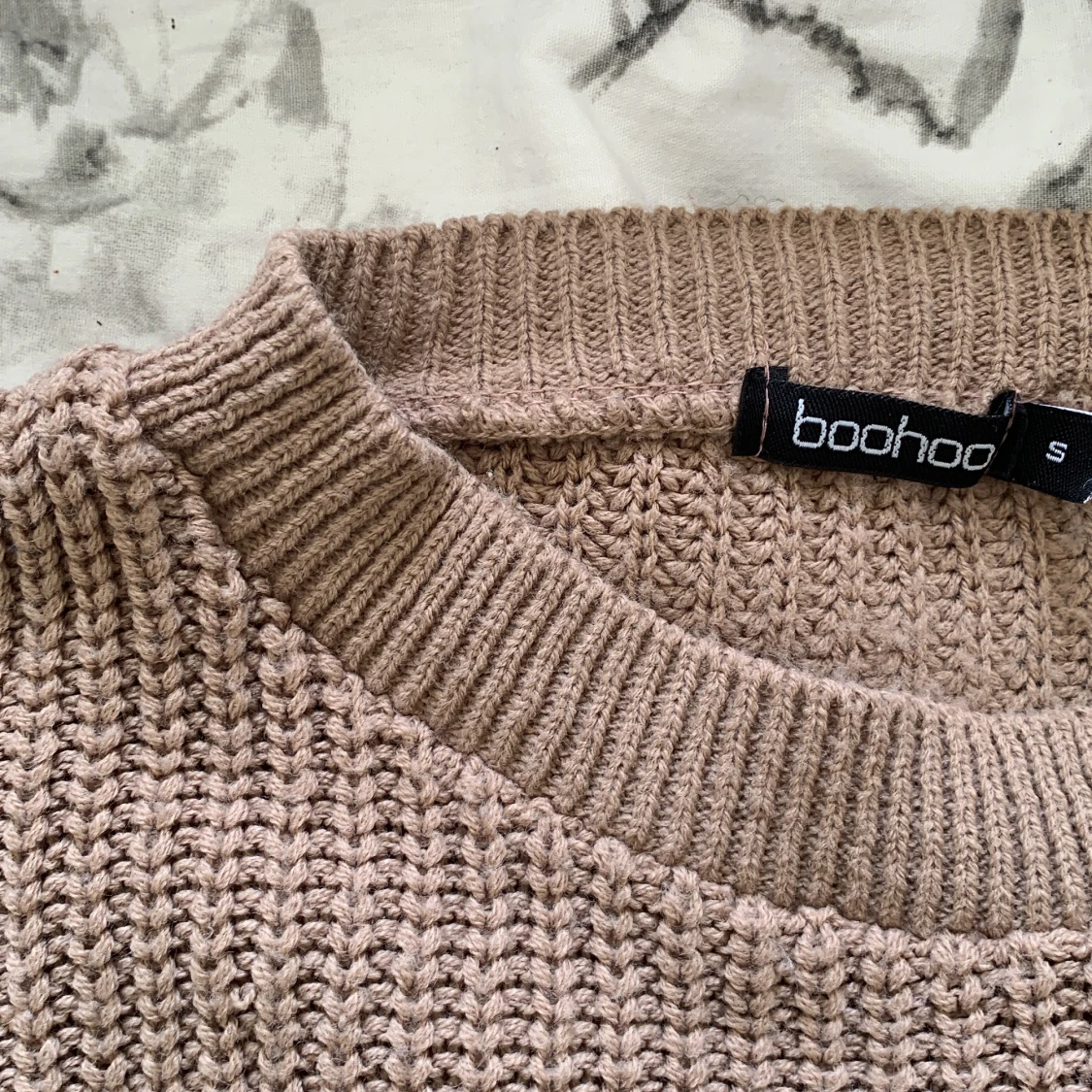 Stickad croppad tröja - 90